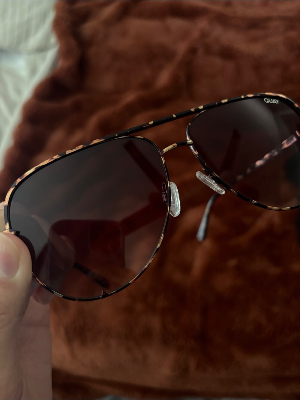 Quay Australia Tortoise Aviator Sunglasses with Brown Gradient Lenses - Picture 4 of 5